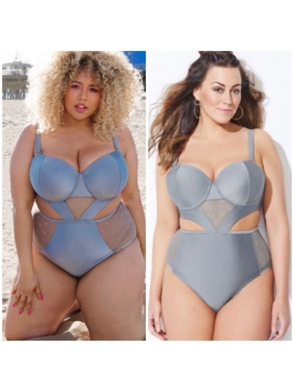 Swimsuits for All x GabiFresh Gravitron Dot Mesh One Piece Underwire Swimsuit
